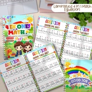 Worksheet Reusable Math 20 Pages Write & Wipe Laminated Addition,Subtraction,Multiplication,Division