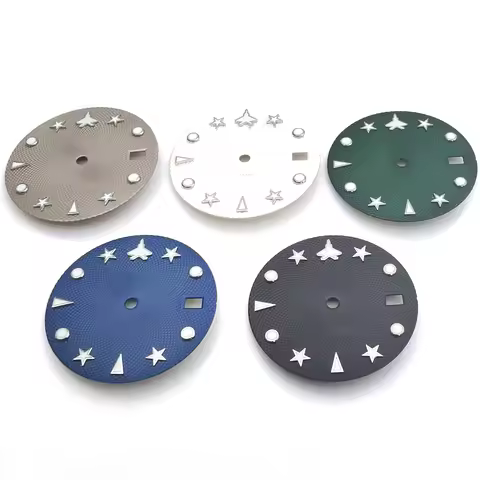 29mm No Logo Guilloche Watch Dial Military Aviation For Seiko NH35/36 Movement 3D Raised Fighter Jet