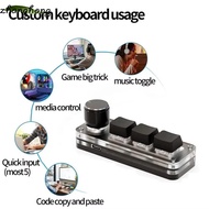 ZHANGHONG Macro Mechanical Keyboard, 3 Keys Mini  Gaming Keyboard,  Macropad  Backlit Knob Keypad Ph