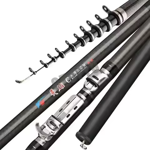2.7M 3.6M 4.5M 5.4M 6.3M 7.2M Carbon Telescopic Rock Fishing Rod Ultra Light Rod Lure Carp Travel Oc