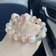 Natural Crystal Bracelet Dopamine Macaron Color Good Luck Energy Supplement Ice Rabbit Hair
