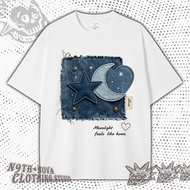 24H SHIP N9THNOVA trendy casual T-shirt square patch print pattern blue five-pointed star