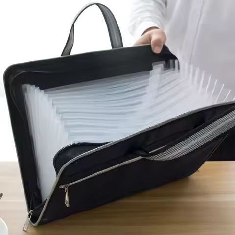 3 Colors A4 Office Canvas Folder Expanding Wallet Document Organizer File Folder Available Business 