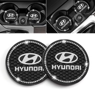 Car Cup Holder Coaster Compatible with Hyundai Sonata Elantra IX35 IX25 Tucson HB20 Recessed Silicon