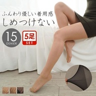Stockings 5-pairs set (Made in Japan, Sizes S-LL)(C07NEW40)(Direct from Japan)1