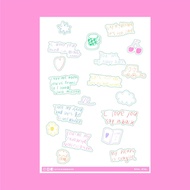 A6 Die-Cut Letter Stickers Pastel Valentine words Pattern (Code: SA6_036)