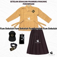 Complete Set of Girl Scout Uniforms, Long Shirts, Long Brown Skirts for Girls