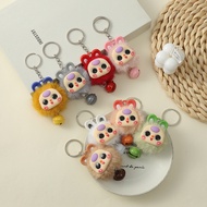 GANTUNGAN Wholesale Furry Doll Briquette Keychain Backpack Car Keychain - Many Colorful Styles