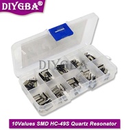 10Values HC-49S Quartz Resonator SMD Crystal Oscillator Kit 4MHz 6MHz 8MHz 12MHz 16MHz 24MHz 25MHz 4