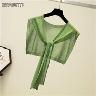 IESPOIR1T1 Women Shawl, Ribbed Lace-up Knitting Shawl, Fashion Candy Color Ultra-thin Summer Sunscre