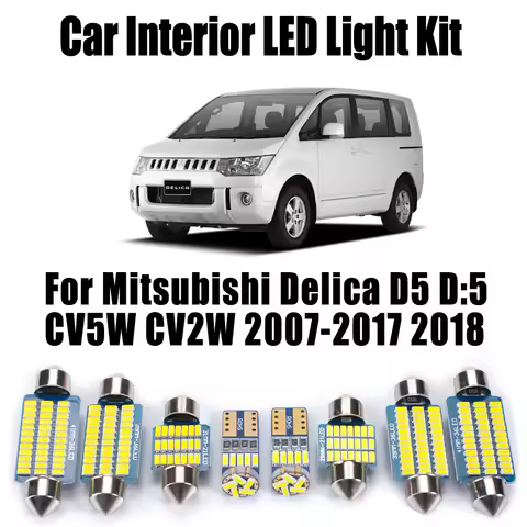 12Pcs Canbus LED Interior Map Ceiling Dome Light Kit Car Accessories For Mitsubishi Delica D5 D:5 CV