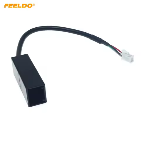 FEELDO Car Radio Audio 4Pin Connector to USB Input Wire Adapter For Honda CRV City Mitsubishi ASX US