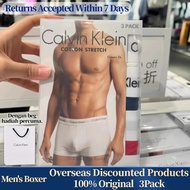 CK Men's Underwear Original Ready Stock boxer pria 3PACK Cotton Men's Stretch Shorts