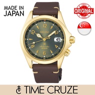[Time Cruze] Seiko SPB210J Prospex Japan Made Automatic 200M Brown Leather Strap Green Dial Men's Watch  SPB210 SPB210J1