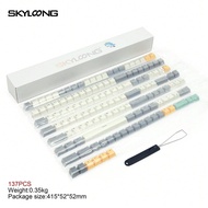 SKYLOONG PBT 137 Keycaps Keycaps Ti-Gray OEM โปรไฟล์คู่ยิงวัสดุ PBT อุปกรณ์คีย์บอร์ดแบบกลไกเหมาะสำหร