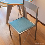 Dining Table Commercial Backrest Small Apartment Chair Leisure Chair Cyber Blue Stainless Steel Mode