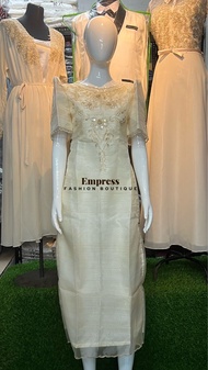 Filipiniana IMELDA LONG DRESS Maria Clara Sleeves Style W/ Embroidery Design