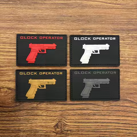 A Glock Pistol Operator Letter Pattern 3D Pvc Material Sticker Morale Badge Patch Patch Patch, Lumin