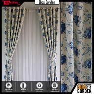 Gorden Jendela Ruang Tamu Bahan Blackout Motif Bunga Mawar Bolak Balik Model 12 Smokering