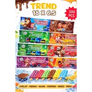 Plastic Ice Cream Sticks, Contents 100 pcs, Character Mambo Ice Packaging, Jolly Trend Ice Cream Pac