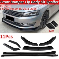 For VW Passat B7 2011-2015 Car Front Bumper Lip Body Kit Chin Spoiler Protector Side Skirts Extensio