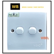 MIND 2 GANG 1 WAY (2G 1W) FLUSH SWITCH [REFURBISHED]