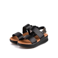 camel active Women Black Two Strap Ankle Sandals (782103-YR01SV-1)