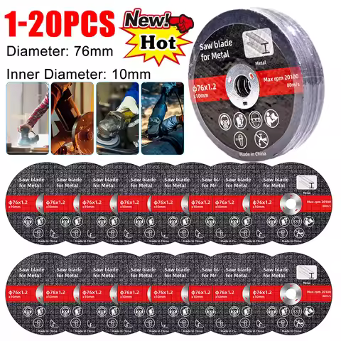 76mm Resin Cutting Disc 10mm Bore Cut Off Wheel Angle Grinder Disc Slice Fiber Reinforced for Electr