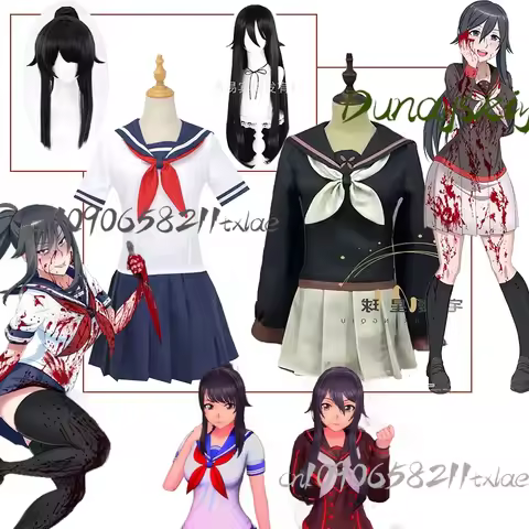 Game Yandere Simulator Ayano Aishi Ryoba Aishi Cosplay Costume Wig JK dress school uniform summer An