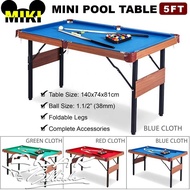 MIKI 5-ft Mini Pool Table Mainan Anak Meja Billiard Kecil MDF Hadiah