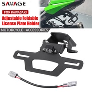 Adjustable Foldable License Plate Holder For Kawasaki Ninja ZX-6R ZX636 2024-2025 Fender Eliminator 