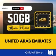 【🇦🇪 UAE eSIM】【Dubai Abu Dhabi】【Total 50GB - 5G Data】【✅Hotspot】UAE eSIM 阿联酋 eSIM 阿联酋 eSIM United Arab