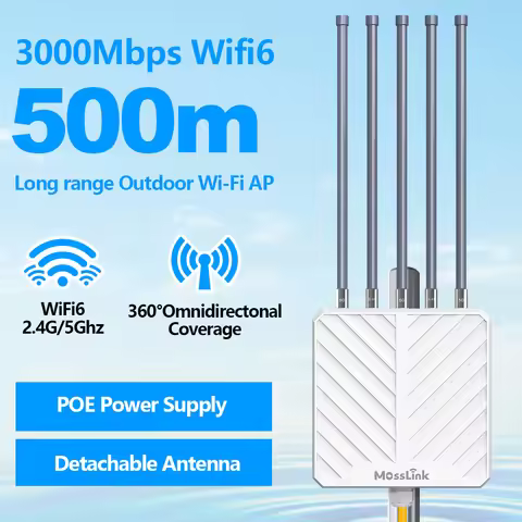 Mosslink 3000Mbps WiFi 6 Wireless Outdoor Access Point Long Range Wifi AP With Dual Band PoE Waterpr