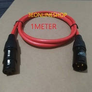 DMX CABLE Male XLR to Female XLR 1METER RED Microphone Cable Plug for Audio Mixer Amplifier