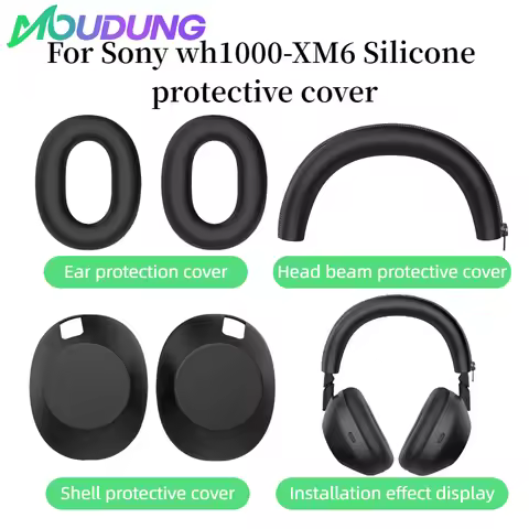 MOUDUNG Silicone Protective Case Headbeam / Earmuff Sleeve / Shell Sleeve for Sony WH-1000XM6 headse