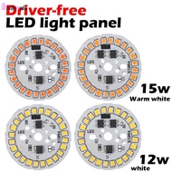 1PC Household Round 12W/15W LED Driver-free LED Light Panel Replaceable Light Source Plate Spotlight Lamp Beads Bulb