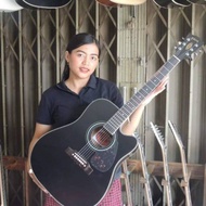 HITAM Black GIBSON Electric Acoustic Guitar