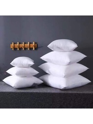 1入組白色全尺寸可再生纖維枕芯，適用於床上、沙發、客廳、臥室、辦公室裝飾枕頭