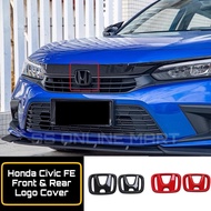 Honda Civic FE 2022 Front &amp; Rear Logo Cover Honda Emblem Cover Honda Civic Accessories