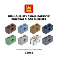 Wange 128Pcs/lot 32064 1x2 Cross Hole Building Blocks Moc Accessories Compatible with Brick DIY Chil