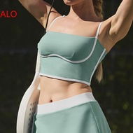 【ALO】 Alo Yoa Official Website Logo Sports Suit Womens Contrast Color Yoga Bra Beauty Back Underwear