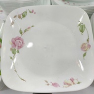 Corelle Square Dinner Plate (country rose)