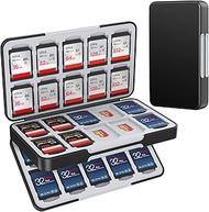 HEIYING SD Card Holder for Memory SD Card and Micro SD Card, Portable SD SDHC SDXC Micro SD Card Holder Case with 40 SD Cards Slots &amp; 40 Micro SD Cards Slots. (Black)