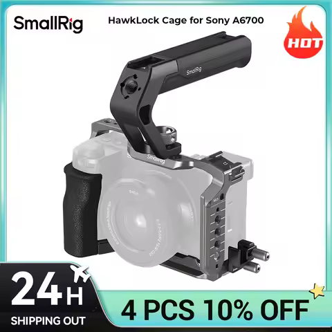SmallRig HawkLock Quick Release Cage Kit for Sony A6700, Multiple Mounting Interfaces & Built-in Qui