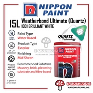 15L Nippon Paint Weatherbond Ultimate 1001 Brilliant White With Quartz Technology Exterior Wall Pain