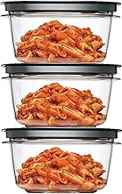 Rubbermaid 5 -Cup F Premier Fllex &amp; Seal Lids Food Storage Set, Clear Meal Prep Flex Containers, 3 Piece Bundle Set