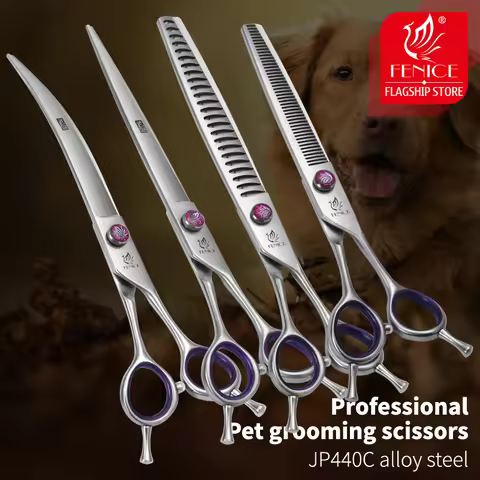 Fenice JP440C 7/8 Inch Professional Pet Dogs Grooming Scissors Straight Curved Thinning Chunker Shea