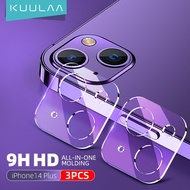 KUULAA 3Pcs 9H 3D Full Cover Protective Glass for iPhone 14 Pro Max Camera Glass Protector for iPhon