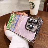 3 In1 Purple Flower Case For Iphone 17ProMax 17Pro Iphone 17 Air  Iphone 17 Phone Case Soft Anti fal