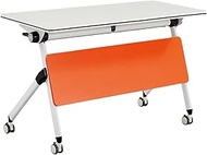 YVYKFZD Folding Conference Table, Flip Top Mobile Meeting Table with Wheels, Rolling Training Table,